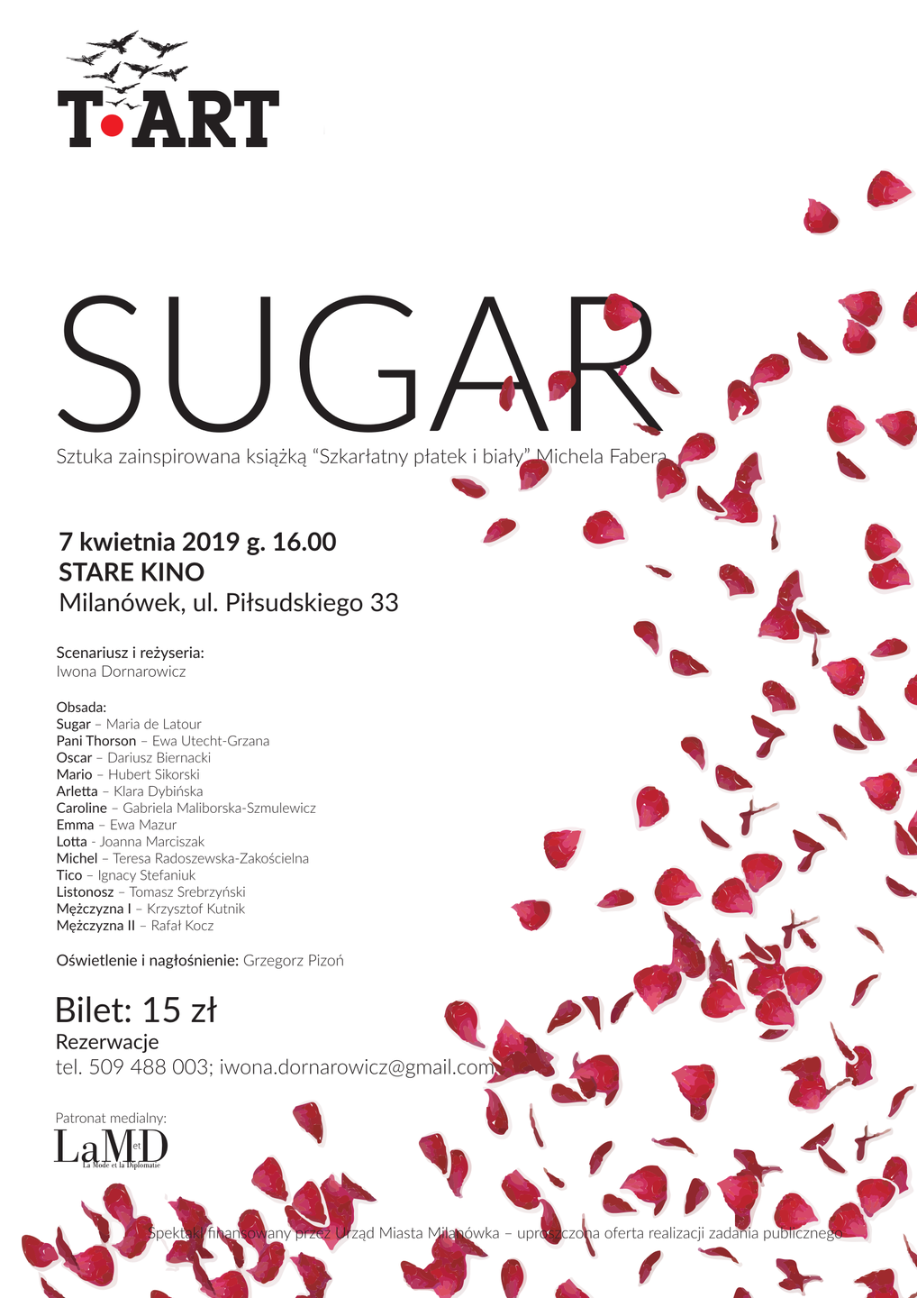Plakat informujący o sztuce "Sugar"