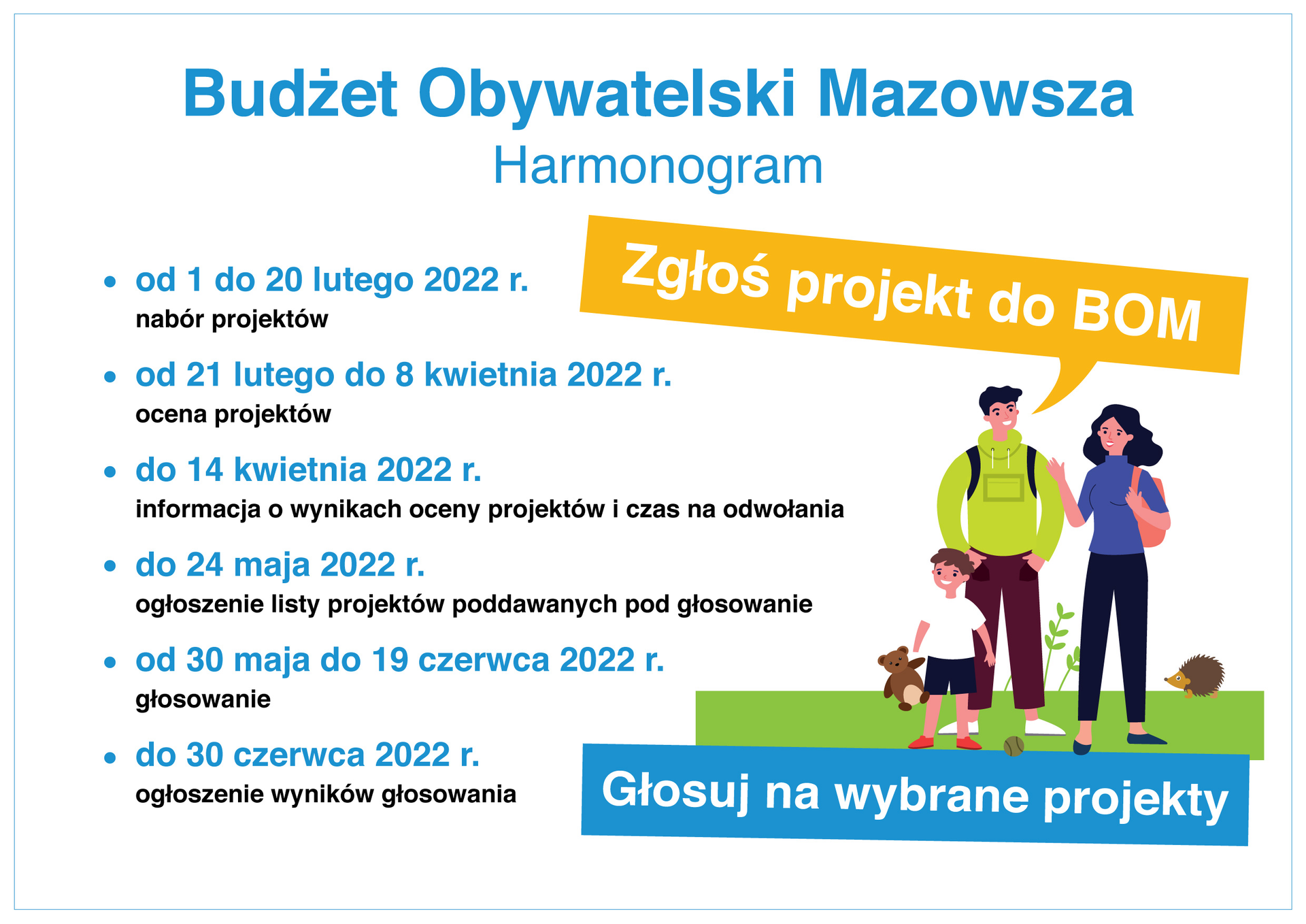 Harmonogram Budżetu Obywatelskiego Mazowsza