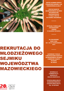 Rekrutacja do Rady Młodzieżowego Sejmiku Województwa Mazowieckiego - grafika