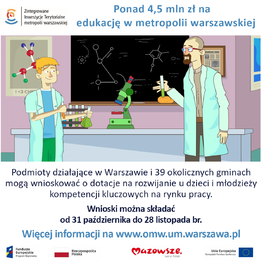 4,5 mln zł dotacji unijnych na projekty edukacyjne w metropolii warszawskiej - grafika