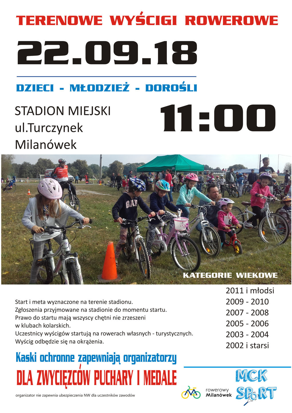 Plakat promujący wyścigi rowerowe
