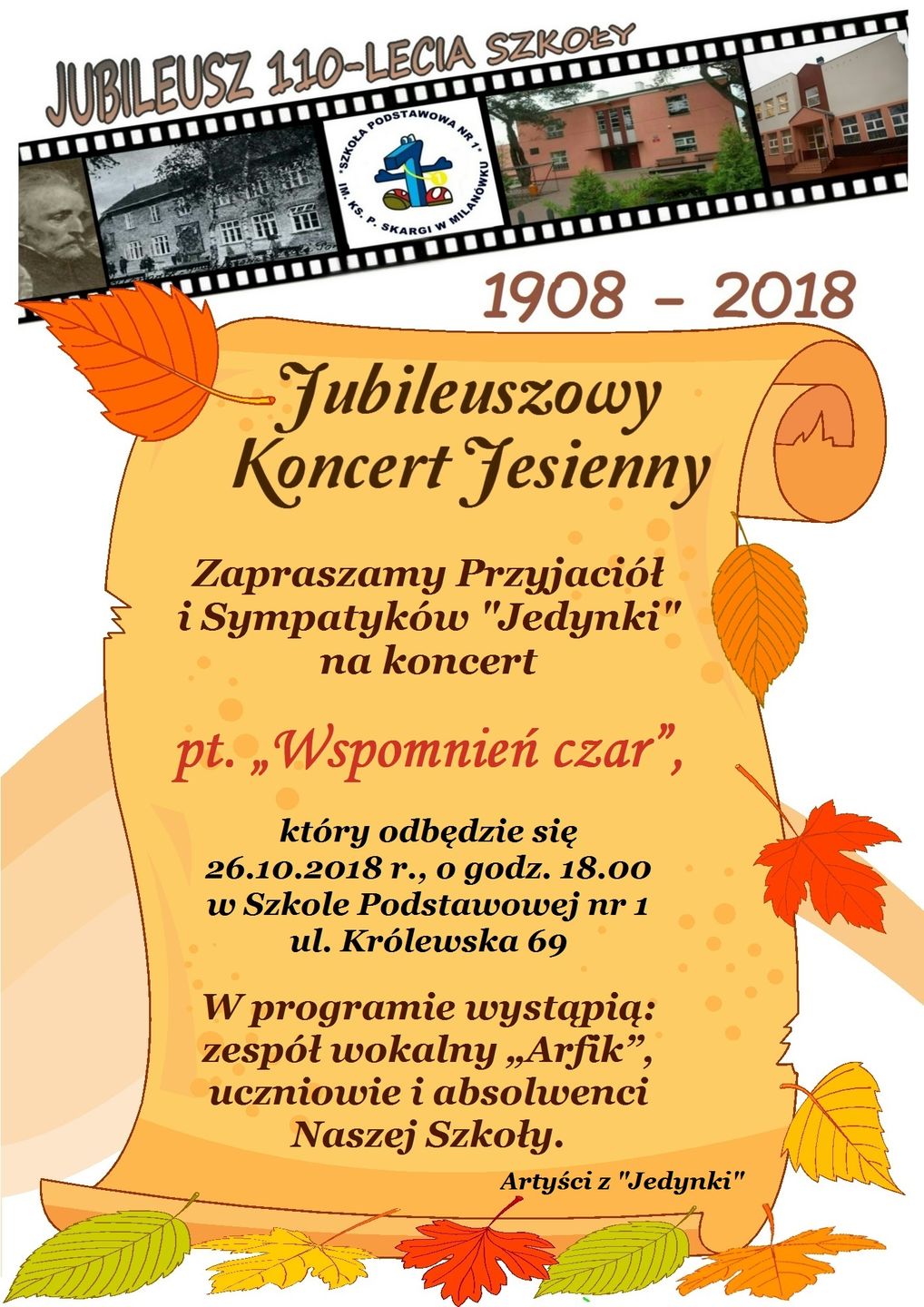 Plakat promujący Jubileuszowy Koncert Jesienny
