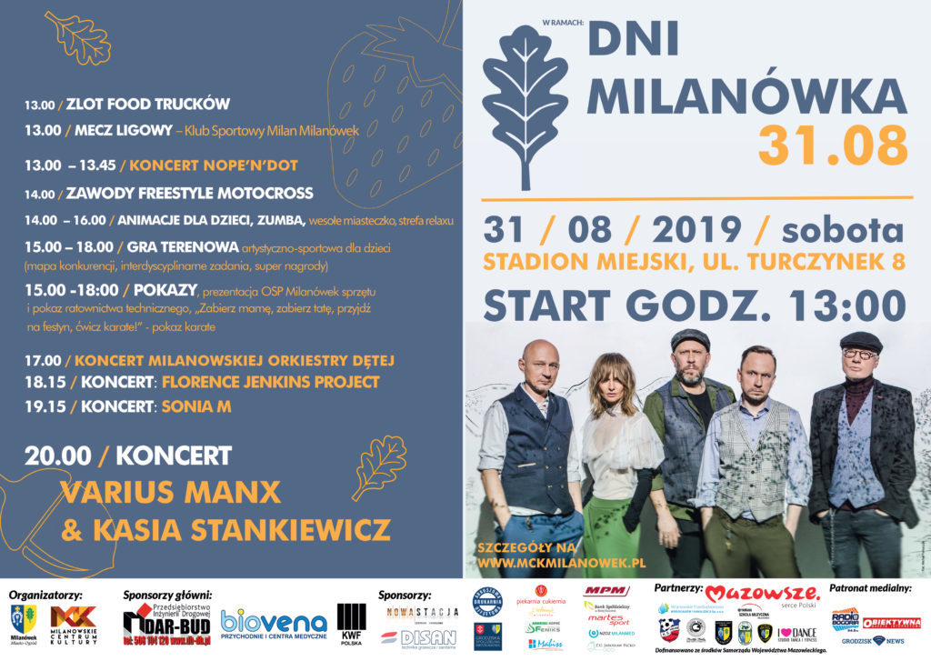Plakat promujący wydarzenie "Dni Milanówka 2019"