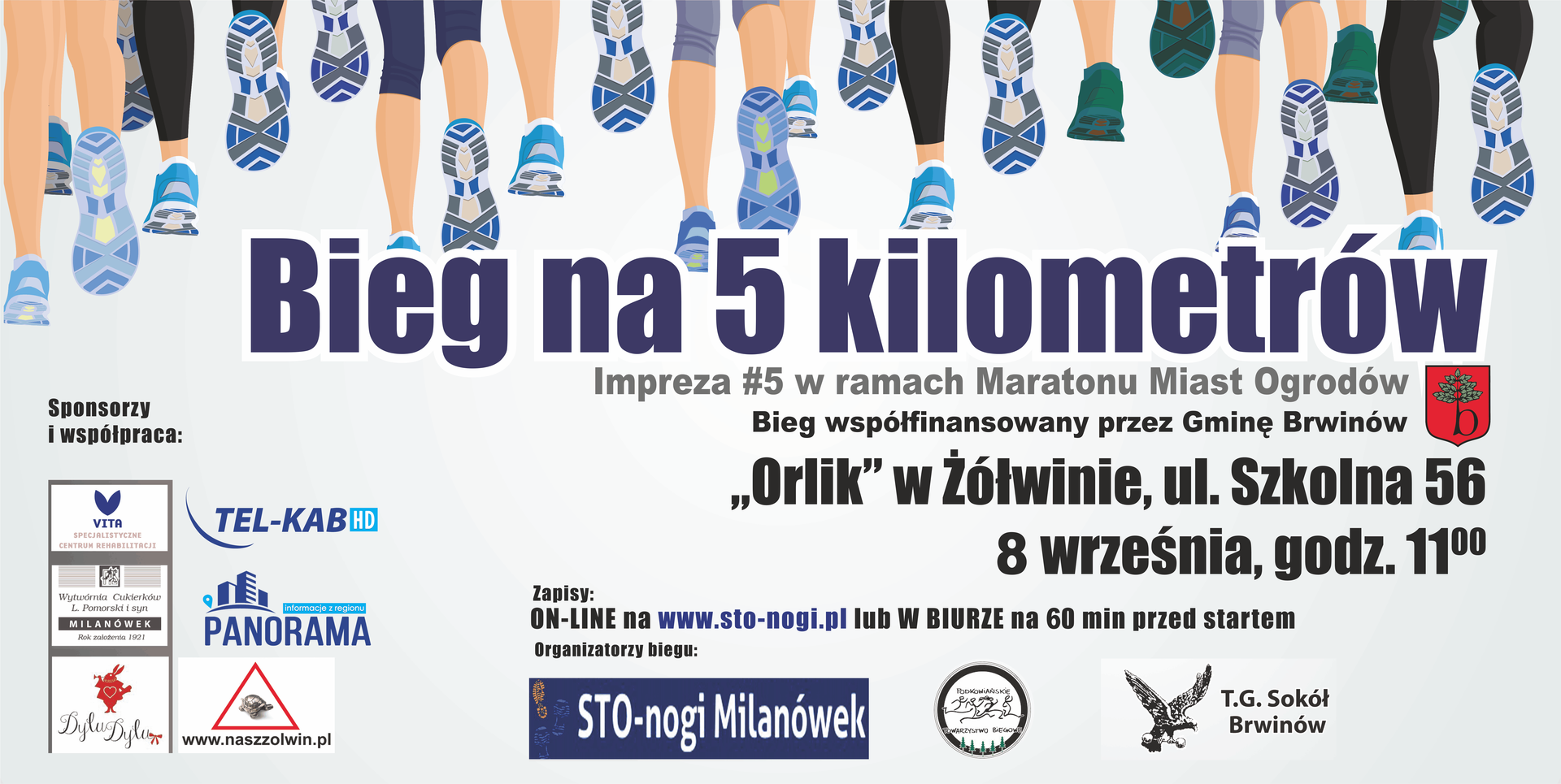 Plakat promujący bieg na 5 km