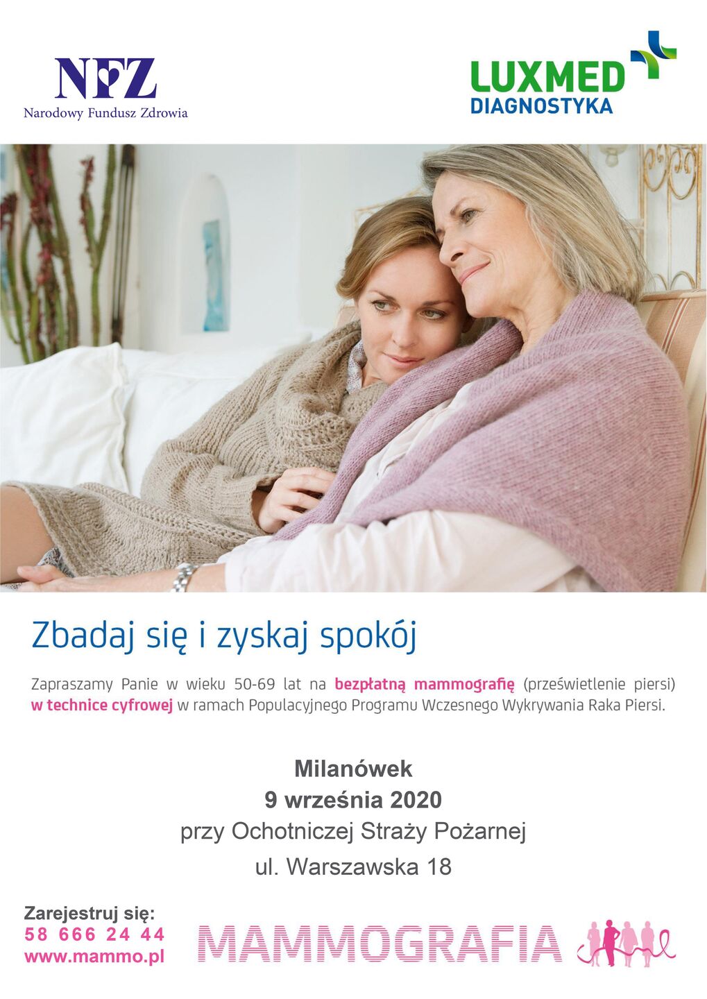 mammografia Milanówek plakat