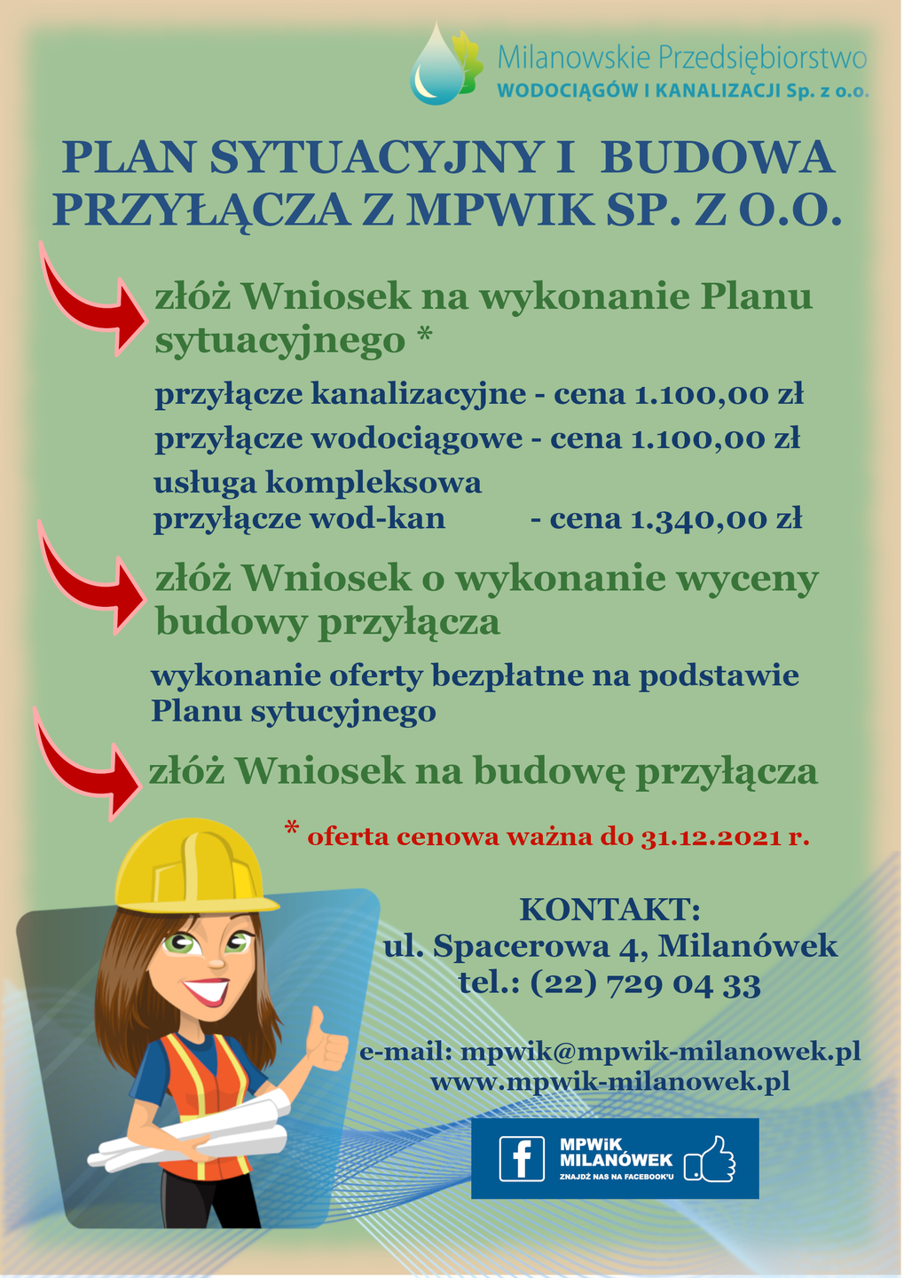 Plan sytuacyjny i budowa przyłącza z MPWiK sp.z.o.o