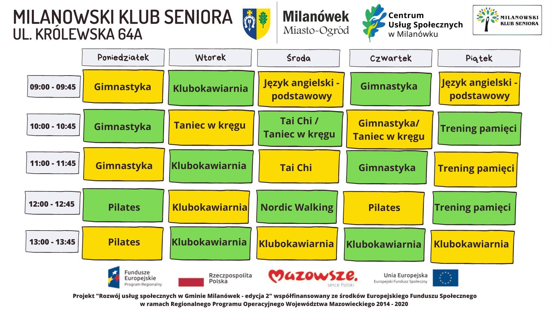 Harmonogram Milanowskiego Klubu Seniora