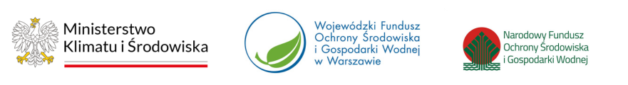 Logo Ministerstwa Klimatu i Środowiska, WFOŚiGW oraz NFOŚiGW