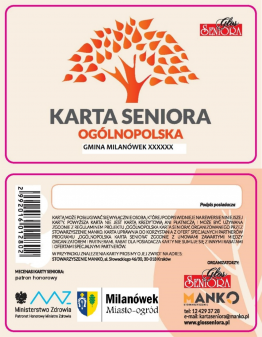 Milanowscy Seniorzy mogą korzystać z Ogólnopolskiej Karty Seniora - przydatnej w każdym portfelu seniora 60+ - grafika