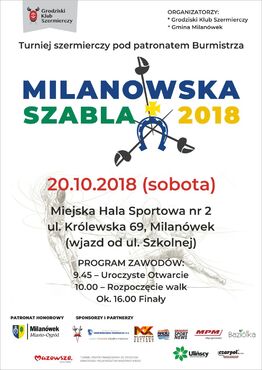 Milanowska Szabla 2018 - grafika