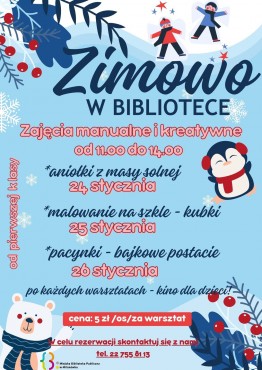 Milanowska Biblioteka zaprasza na ferie zimowe! - grafika